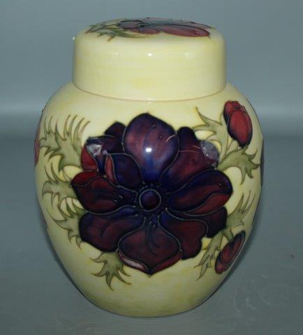 Moorcroft ginger jar Anenome